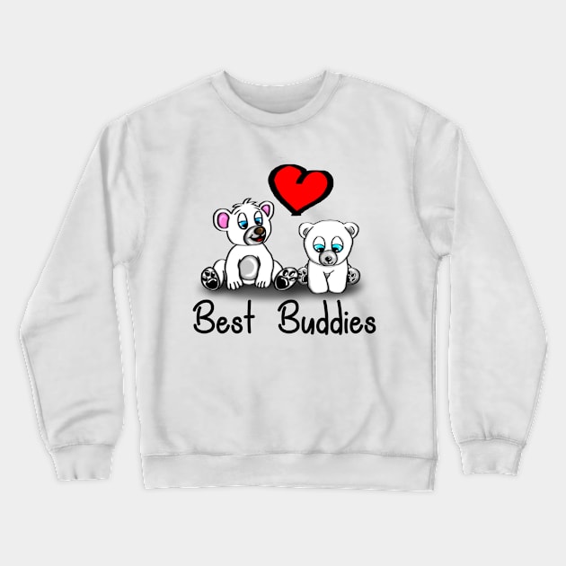 Cute Baby Icebear with heart - best buddies - light background Crewneck Sweatshirt by emyzingdesignz